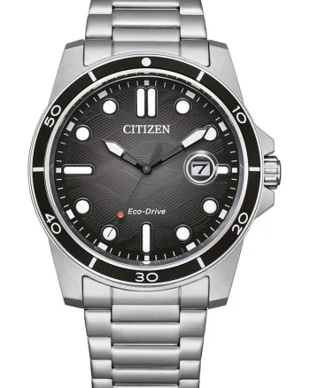 Ceas Sporty Marine Eco-Drive, Argintiu/Negru