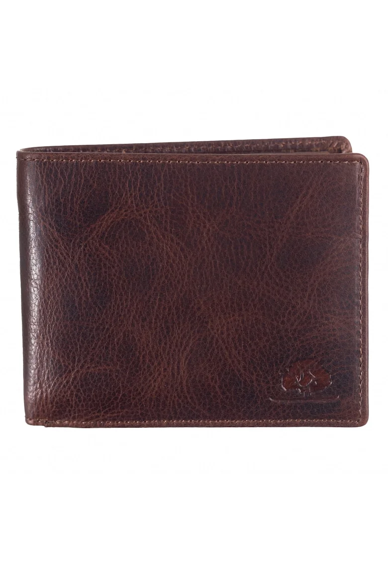 Portofel barbati piele naturala maro 12 x 9 cm, Rugged,
