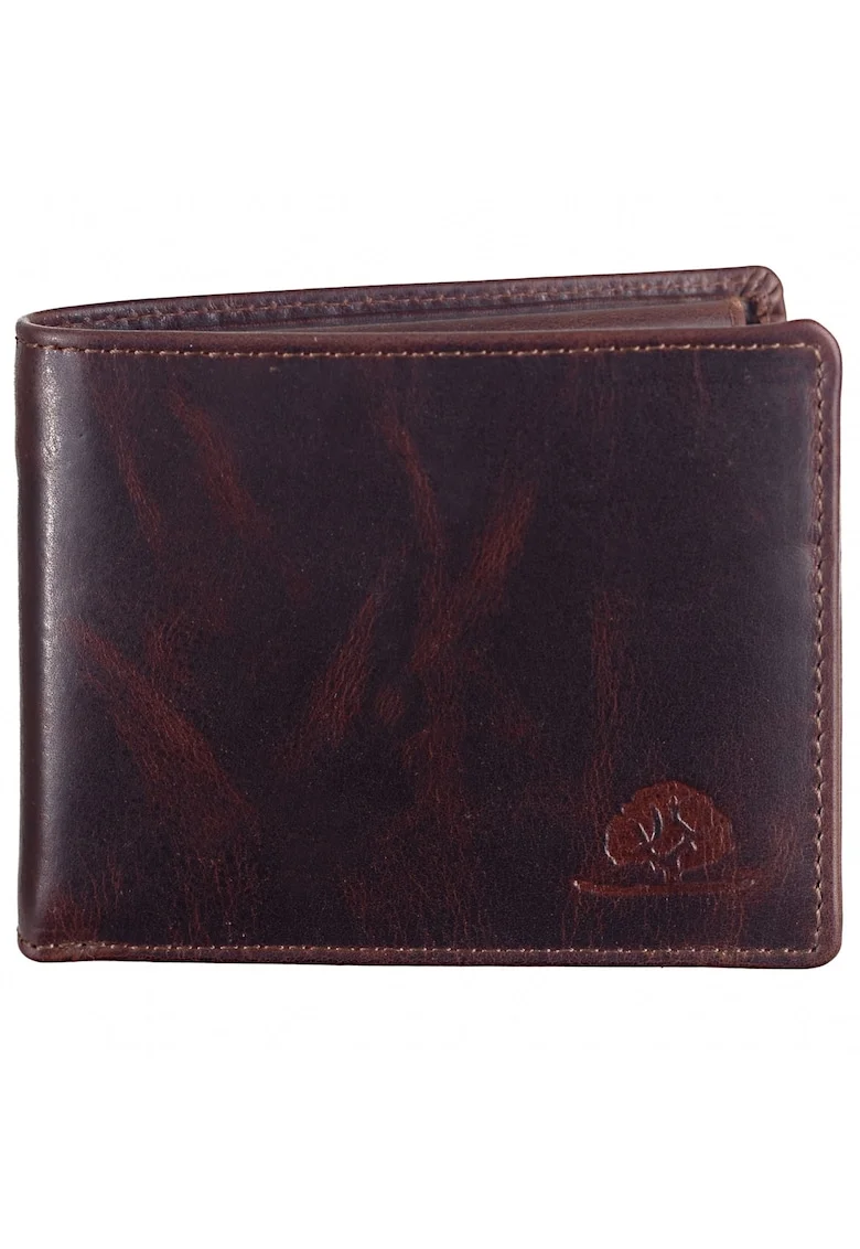 Portofel barbati piele naturala maro 11.5 x 8.5 x 2.5 cm, Rugged,
