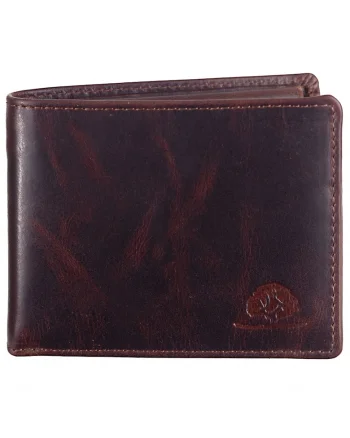 Portofel barbati piele naturala maro 11.5 x 8.5 x 2.5 cm, Rugged,