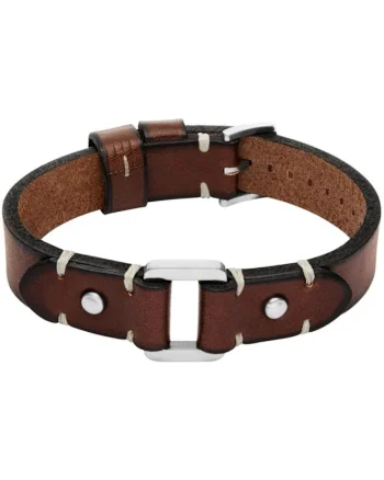 Bratara  Jewelry piele JF04942040, Maro, Argintiu