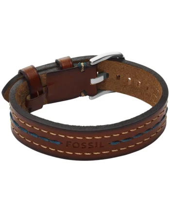 Bratara  Everett piele JF04949040, Maro, Argintiu
