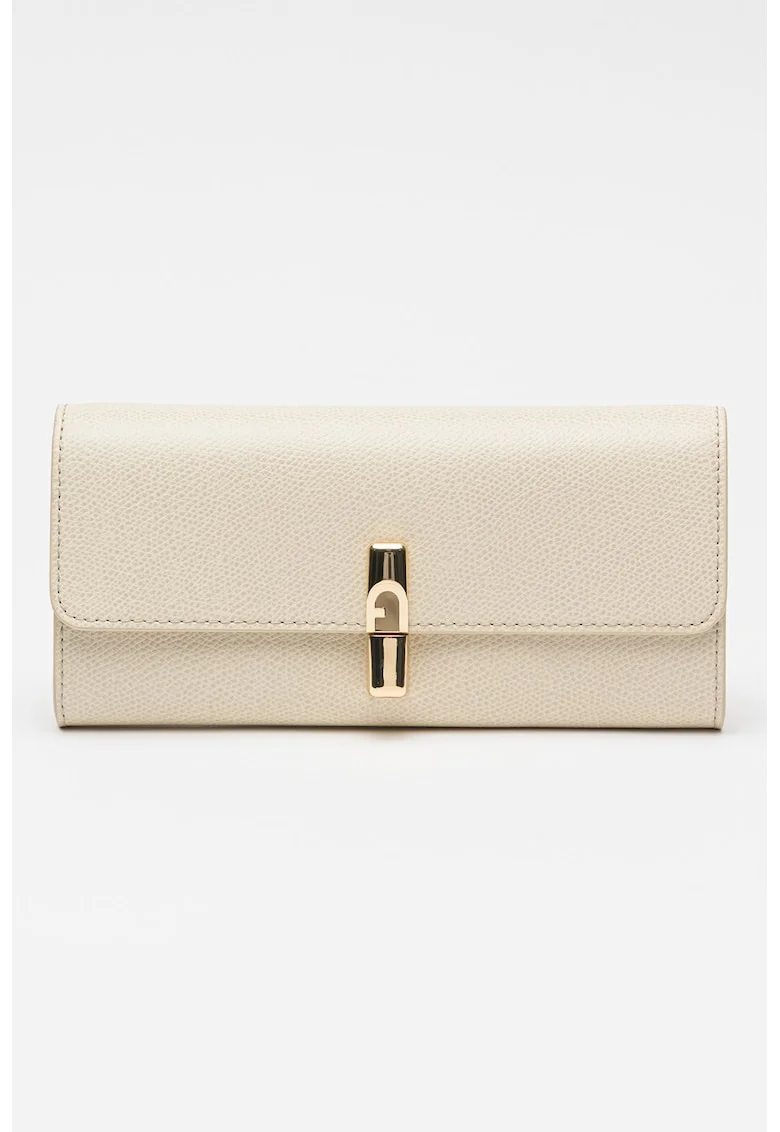 Portofel de piele cu clapa Iride Continental, Bej deschis
