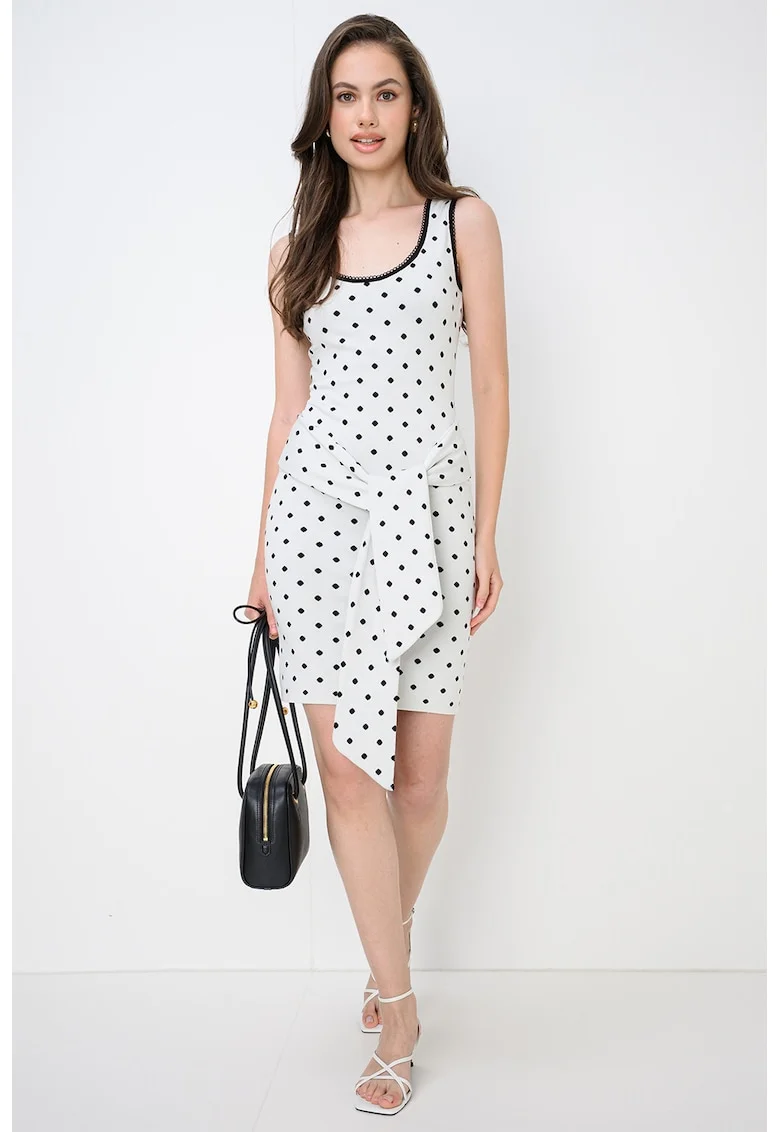 Rochie scurta cu buline, Negru/Alb arctic