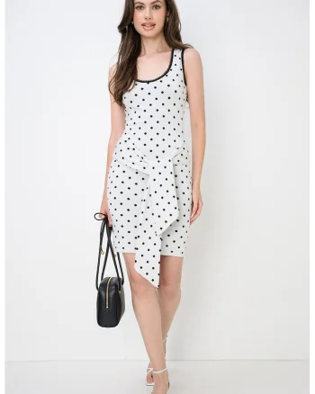 Rochie scurta cu buline, Negru/Alb arctic