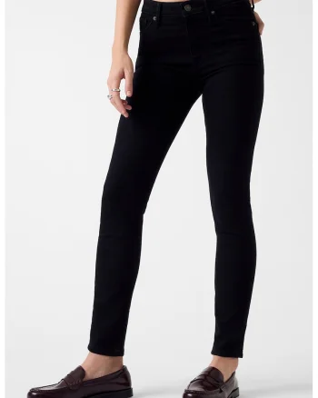 Blugi skinny cu talie inalta, Negru