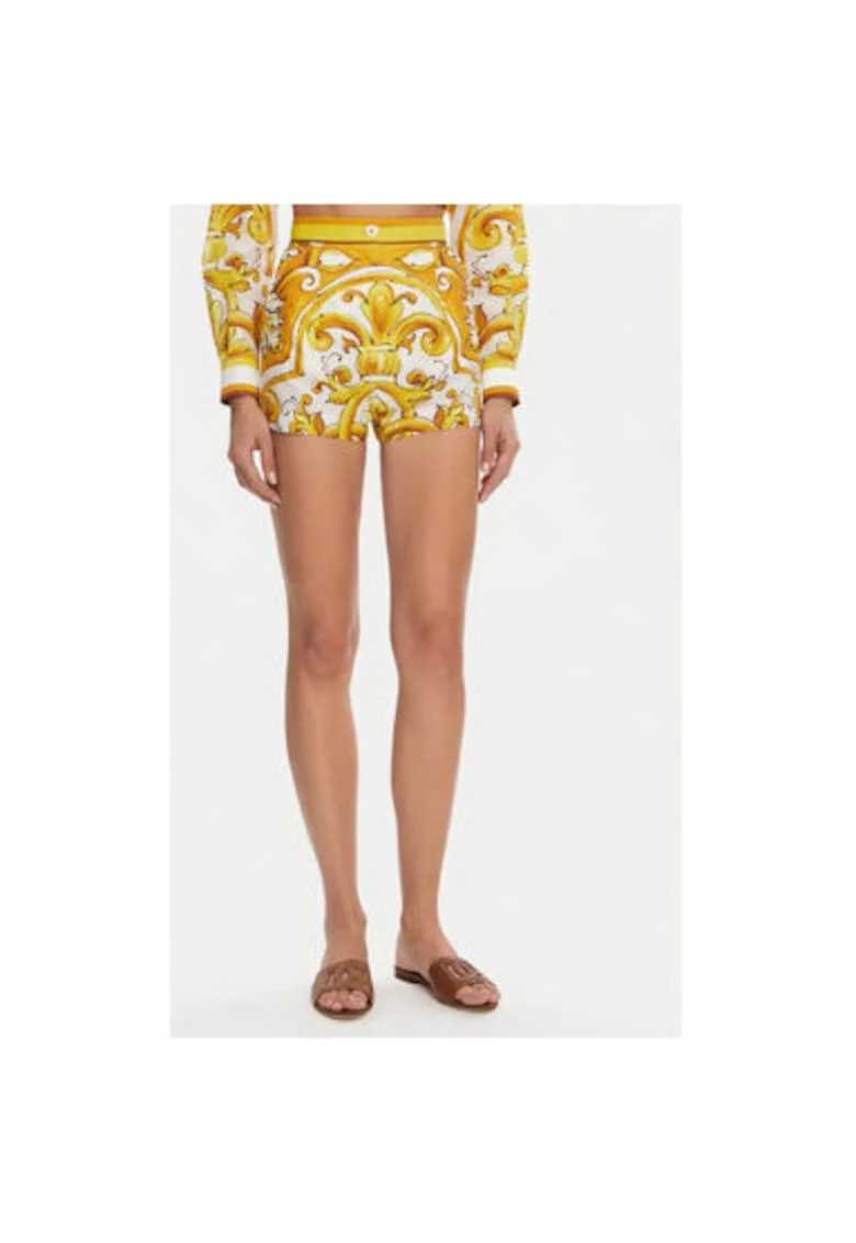 Pantaloni Dama,  305315502, Bumbac, Galben, Galben