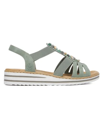Sandale dama  casual, verde, piele ecologica,