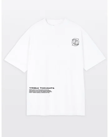 Tricou lejer cu imprimeu text si decolteu la baza gatului