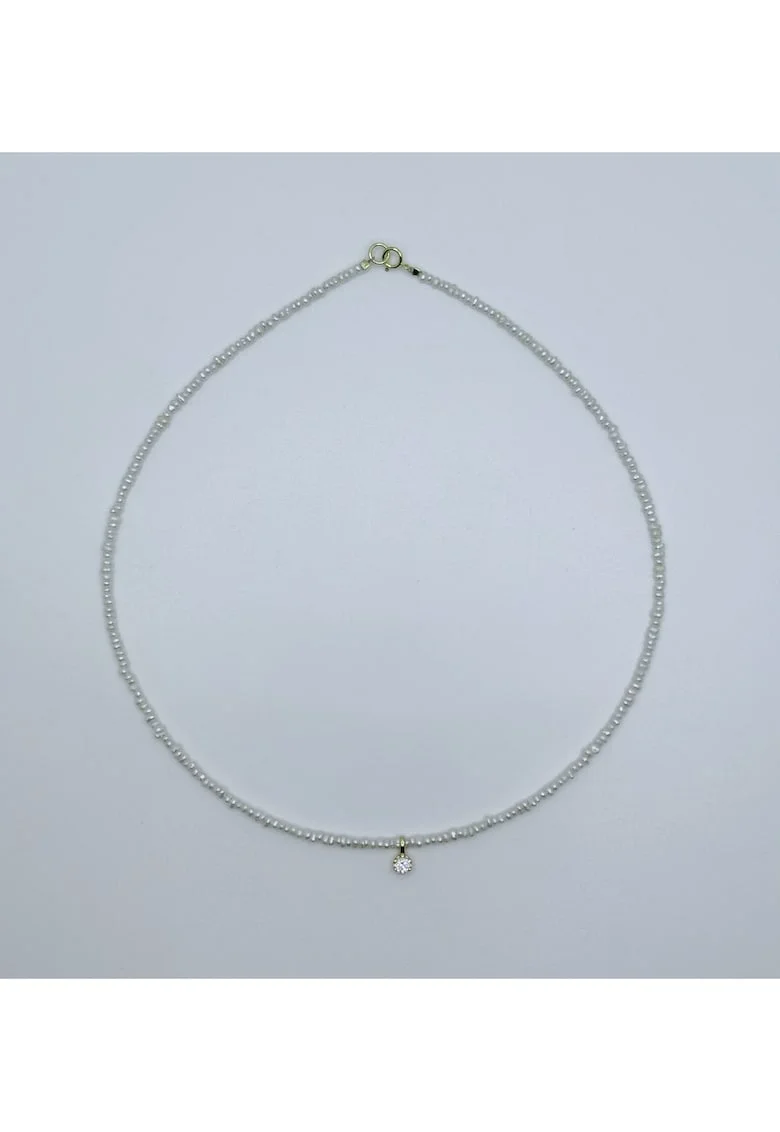 Colier handmade, realizat din perle de cultura, pandantiv argint, inchider argint, lungime: 39 cm