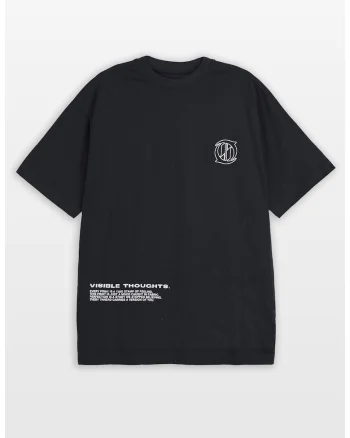 Tricou lejer din bumbac cu imprimeu text, Negru