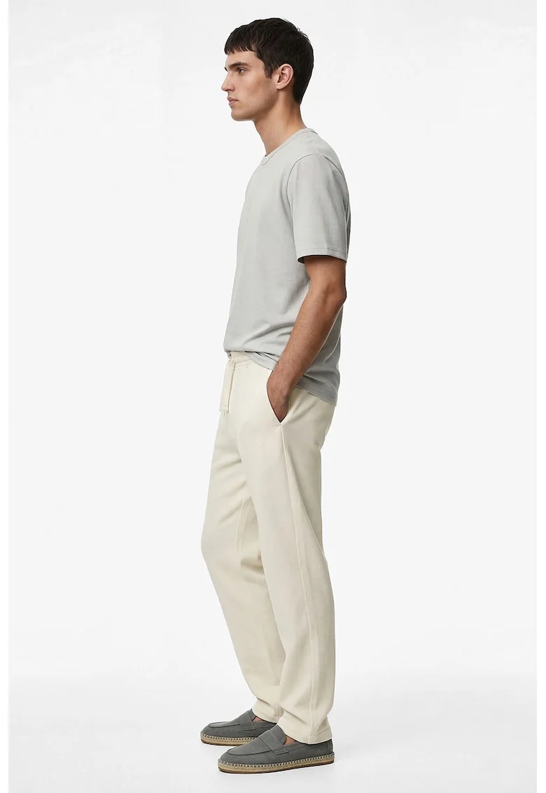 Tricou cu decolteu rotund, Gri deschis