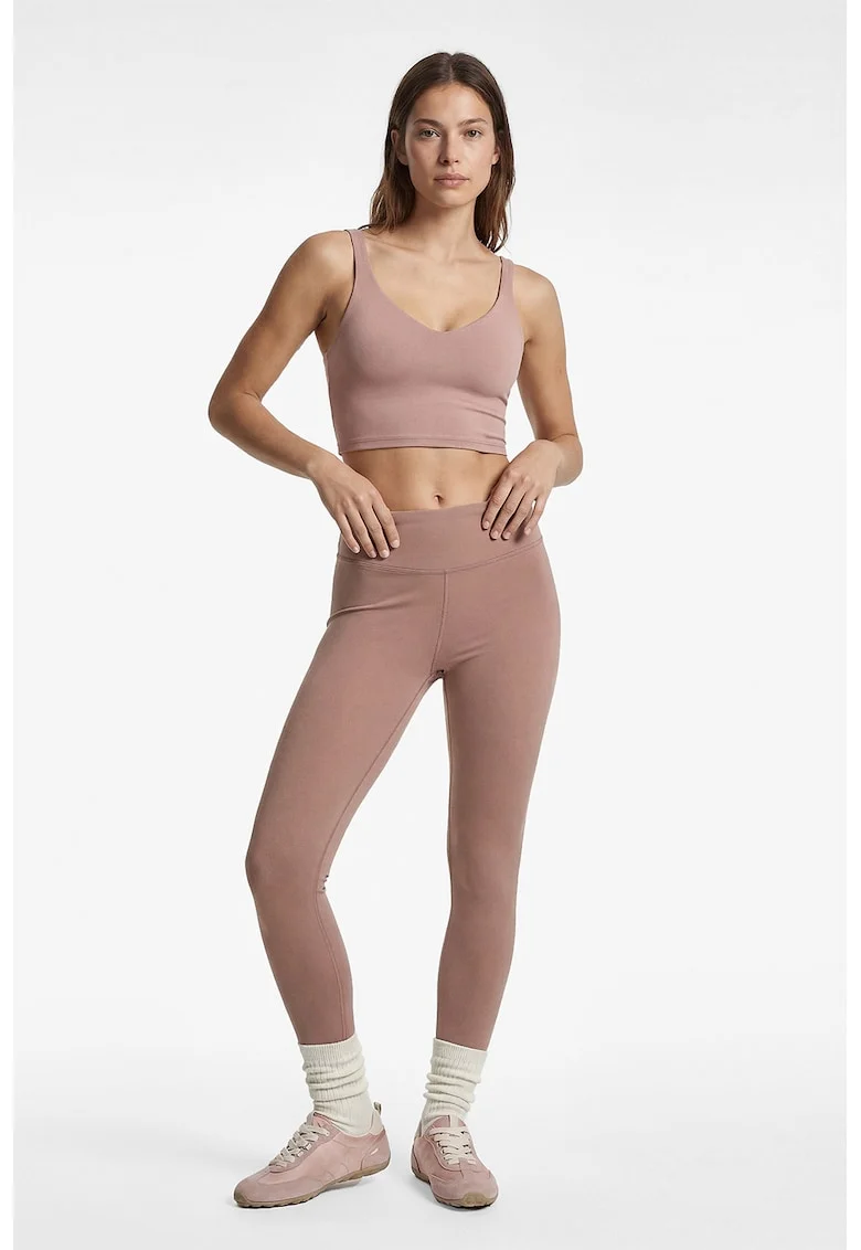 Colanti slim-fit cu talie inalta, Maro camel