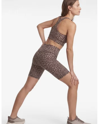 Colanti scurti cu animal print, Maro taupe deschis