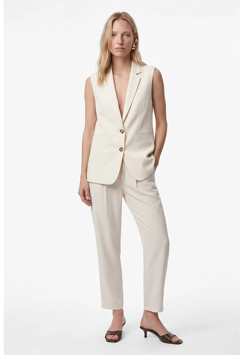 Pantaloni crop conici, Ecru