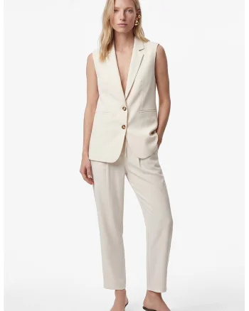 Pantaloni crop conici, Ecru