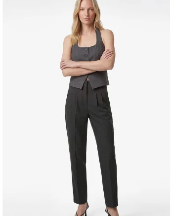 Pantaloni slim fit cu talie inalta, Negru
