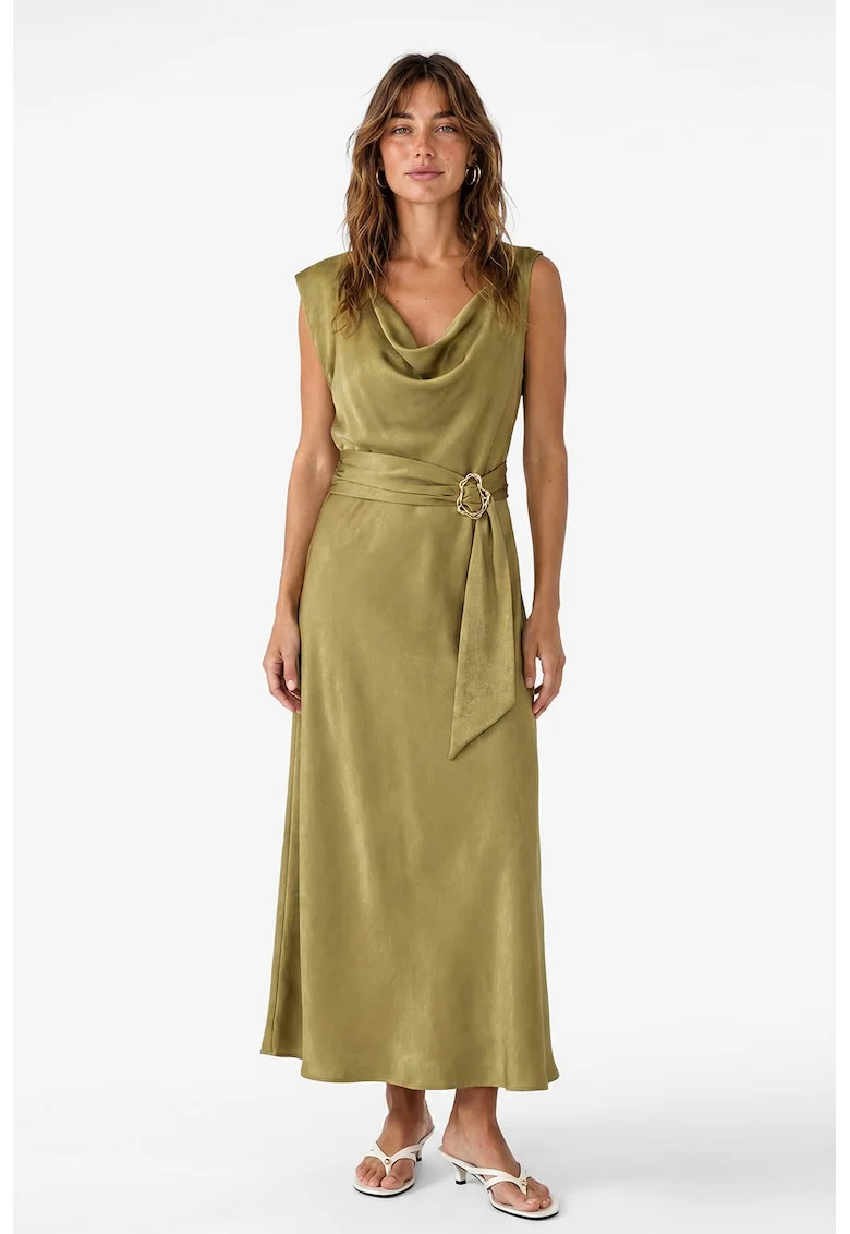 Rochie lunga dreapta, Verde masliniu