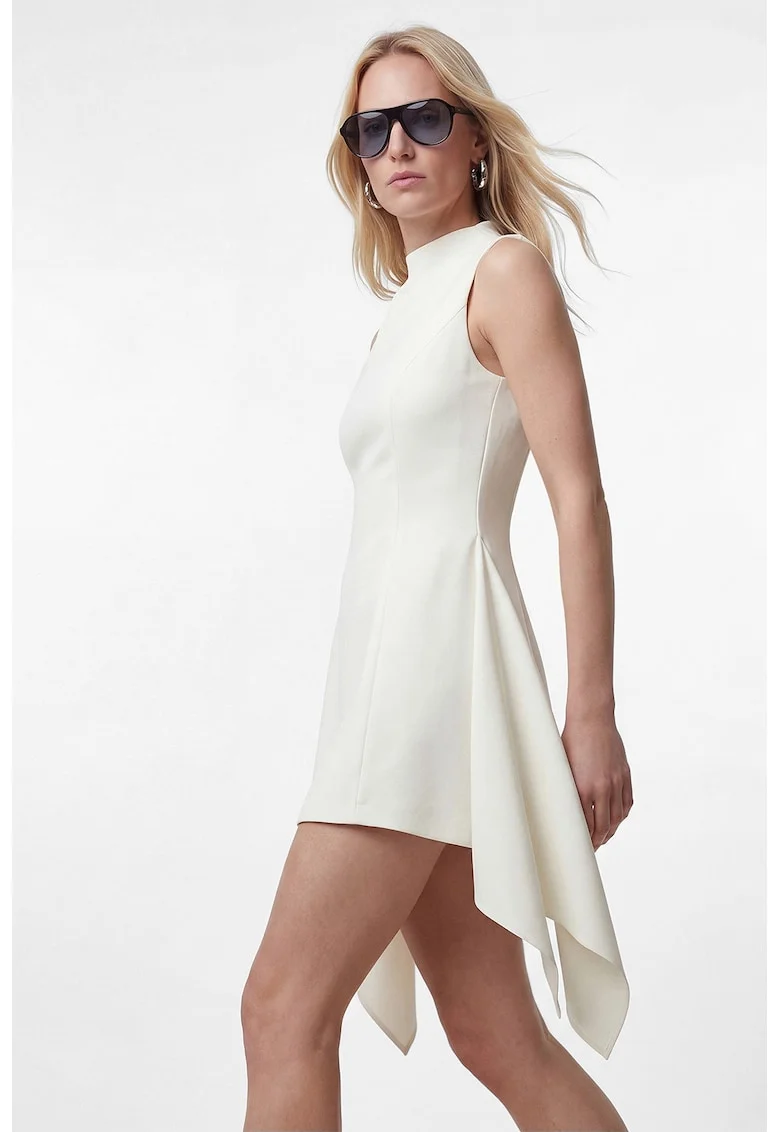 Rochie scurta asimetrica, Alb murdar