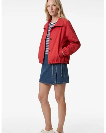 Fusta-pantalon mini din denim, Albastru melange