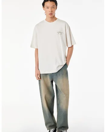 Tricou lejer cu imprimeu pe spate, Ecru