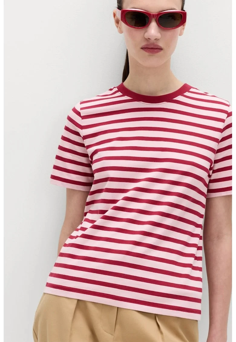 Tricou regular fit din bumbac, Roz deschis/Rosu inchis