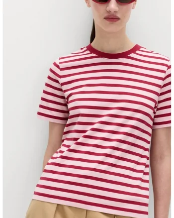 Tricou regular fit din bumbac, Roz deschis/Rosu inchis