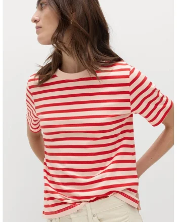 Tricou regular fit din bumbac, Rosu/Crem