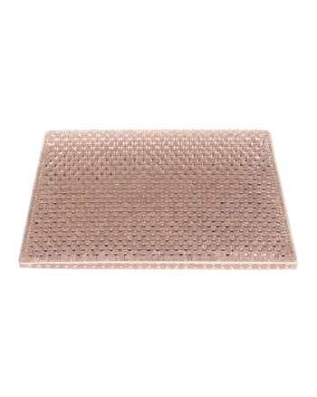 Geanta plic decorata cu strasuri, Roz somon/Nude rose