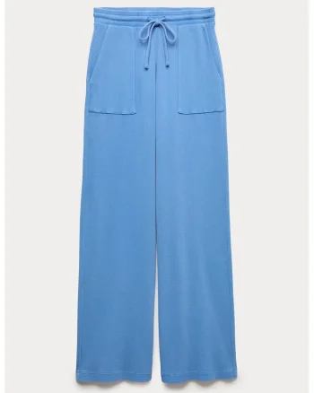 Pantaloni de trening cu croiala ampla si aspect texturat, Albastru pastel