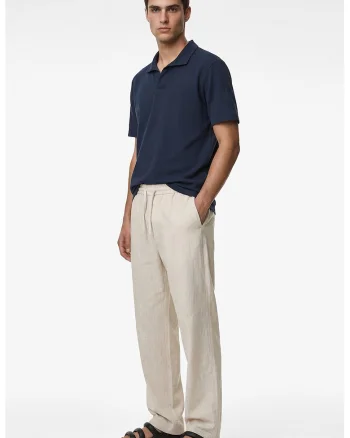 Tricou regular fit cu guler polo, Albastru inchis
