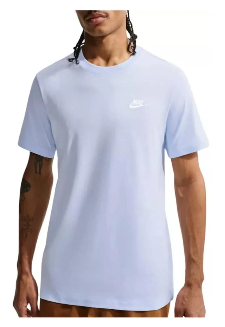 Tricou cu decolteu la baza gatului si detaliu logo brodat