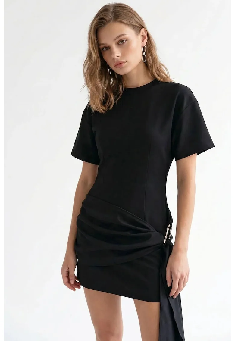 Rochie Mini,  Elegant, Negru, 100% poliester