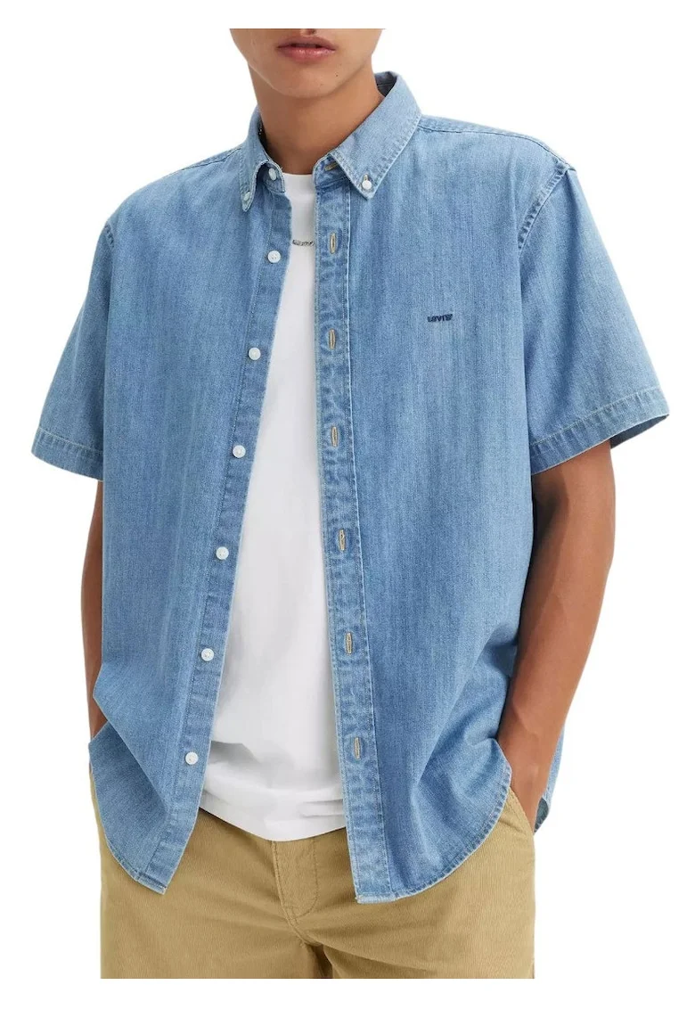 Camasa din denim cu maneca scurta
