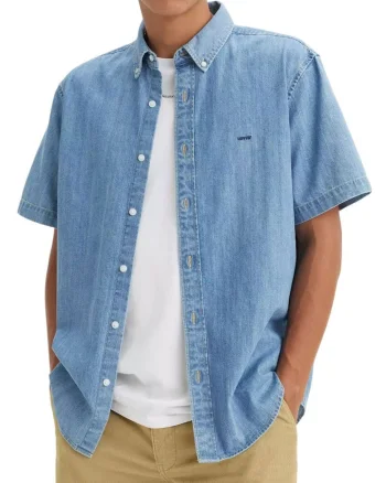 Camasa din denim cu maneca scurta