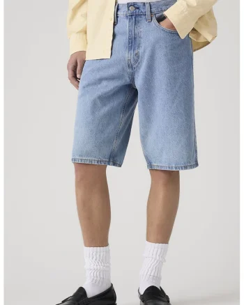 Bermude din denim cu croiala lejera 469™, Albastru pastel