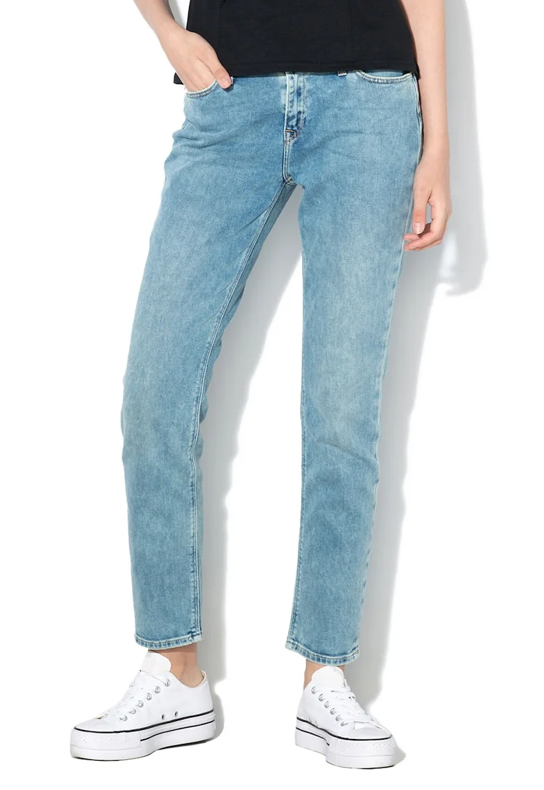 Blugi slim fit cu croiala dreapta Elly, Albastru deschis