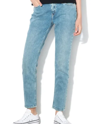 Blugi slim fit cu croiala dreapta Elly, Albastru deschis