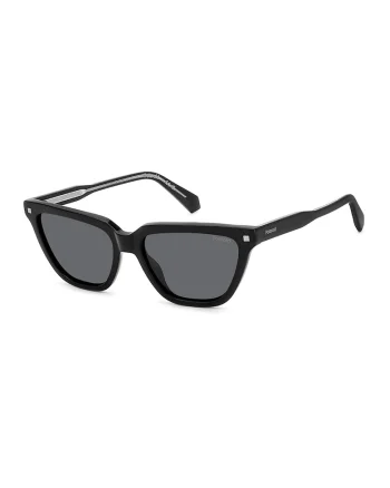 Ochelari de soare cat-eye cu lentile polarizate, Negru