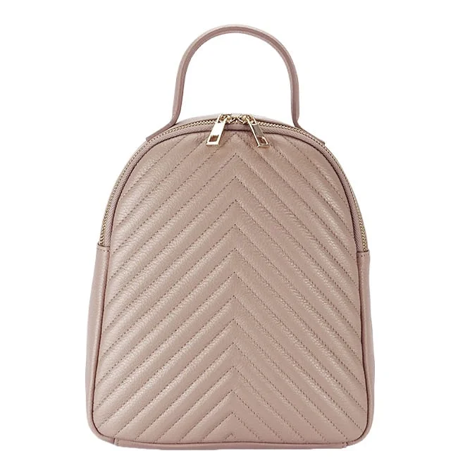 Rucsac roz  din piele naturala 8955 121