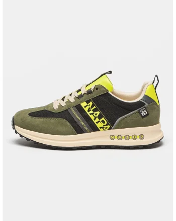 Pantofi sport cu insertii textile Slate, Verde/Negru