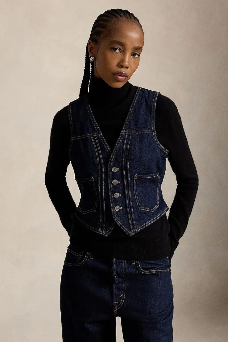 Polo Ralph Lauren vestă pentru femei din denim