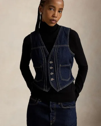 Polo Ralph Lauren vestă pentru femei din denim