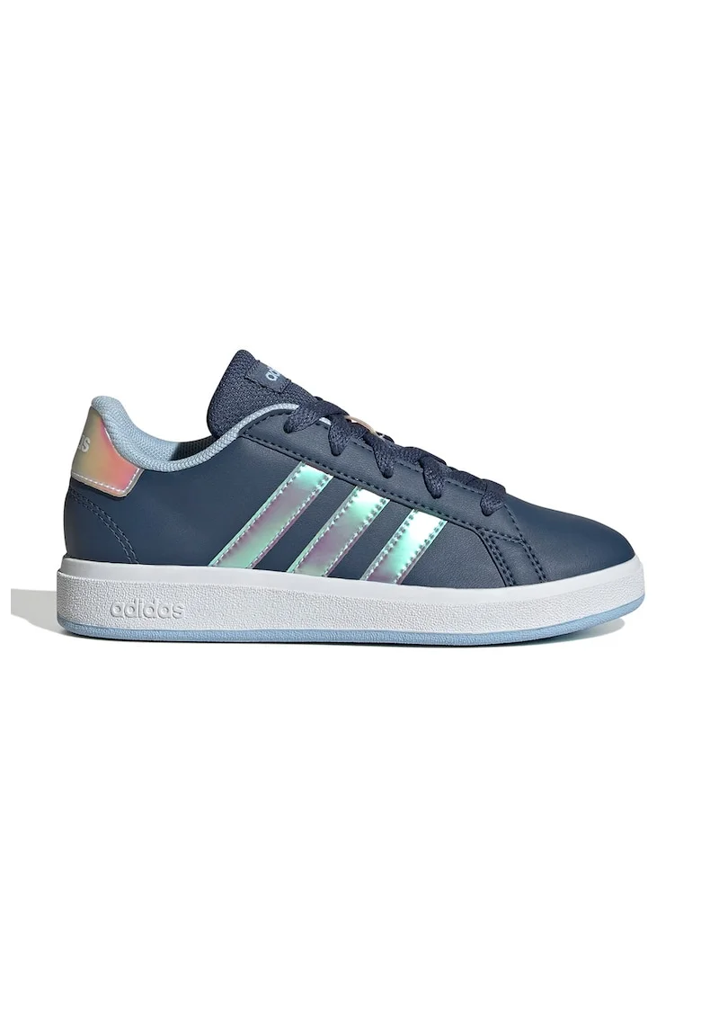 Pantofi sport din piele ecologica cu detalii holografice Grand Court 2.0, Albastru petrol