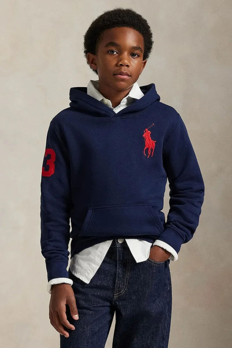 Polo Ralph Lauren hanorac cu glugă pentru copii cu bumbac