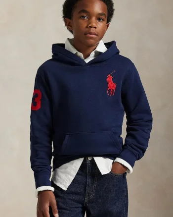 Polo Ralph Lauren hanorac cu glugă pentru copii cu bumbac