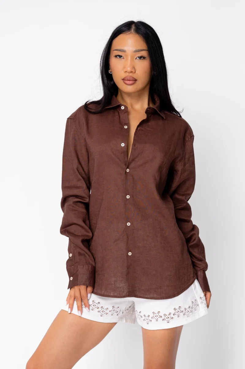 Camasa Boyfriend dIn 100% In Dark Brown