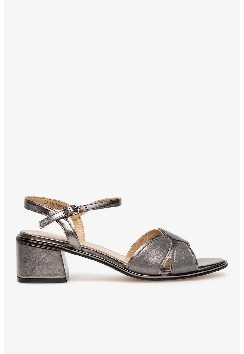 Sandale dama  5905588521655, Piele naturala, 37 EU, Argintiu