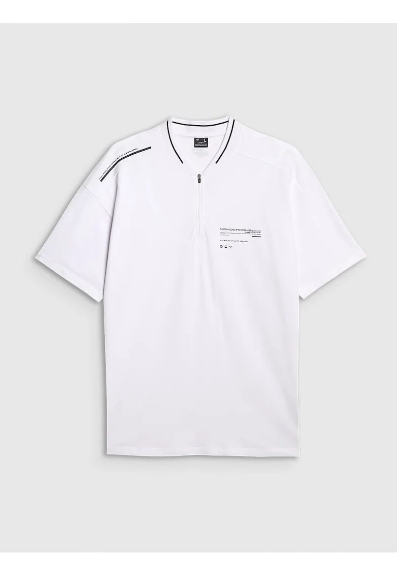 Tricou polo oversize barbati,  alb, bumbac