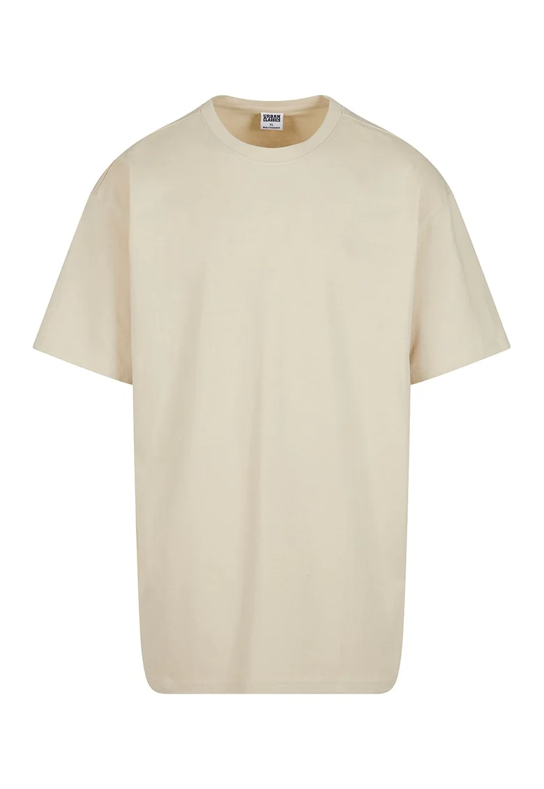 Tricou supradimensionat cu maneci cazute, Maro nisip